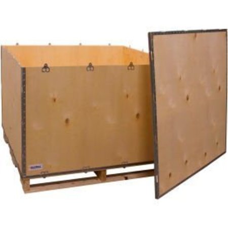 GLOBAL EQUIPMENT Global Industrial„¢ 6 Panel Shipping Crate w/ Lid & Pallet, 47-1/4"L x 44-1/4"W x 29-1/2"H GSL119811230750P